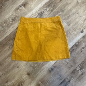 J. Crew Mustard Yellow Corduroy Mini Skirt
